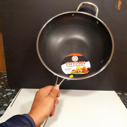 Honeycomb Pattern Frying Pan With Handle 4748