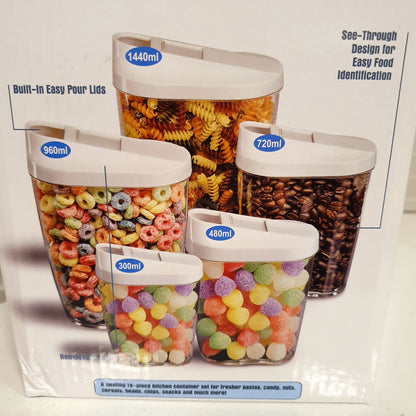 5 Pcs Container Set with Lid 21900