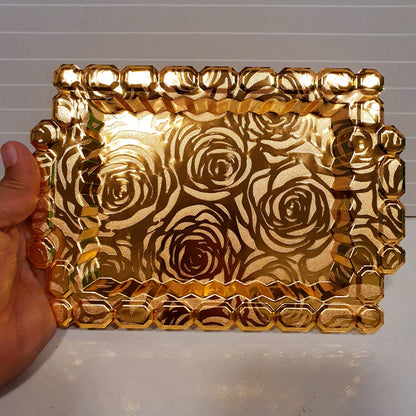 Serving Tray Golden Flower Style 21630