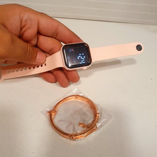 Digital Watch With Bracelet
