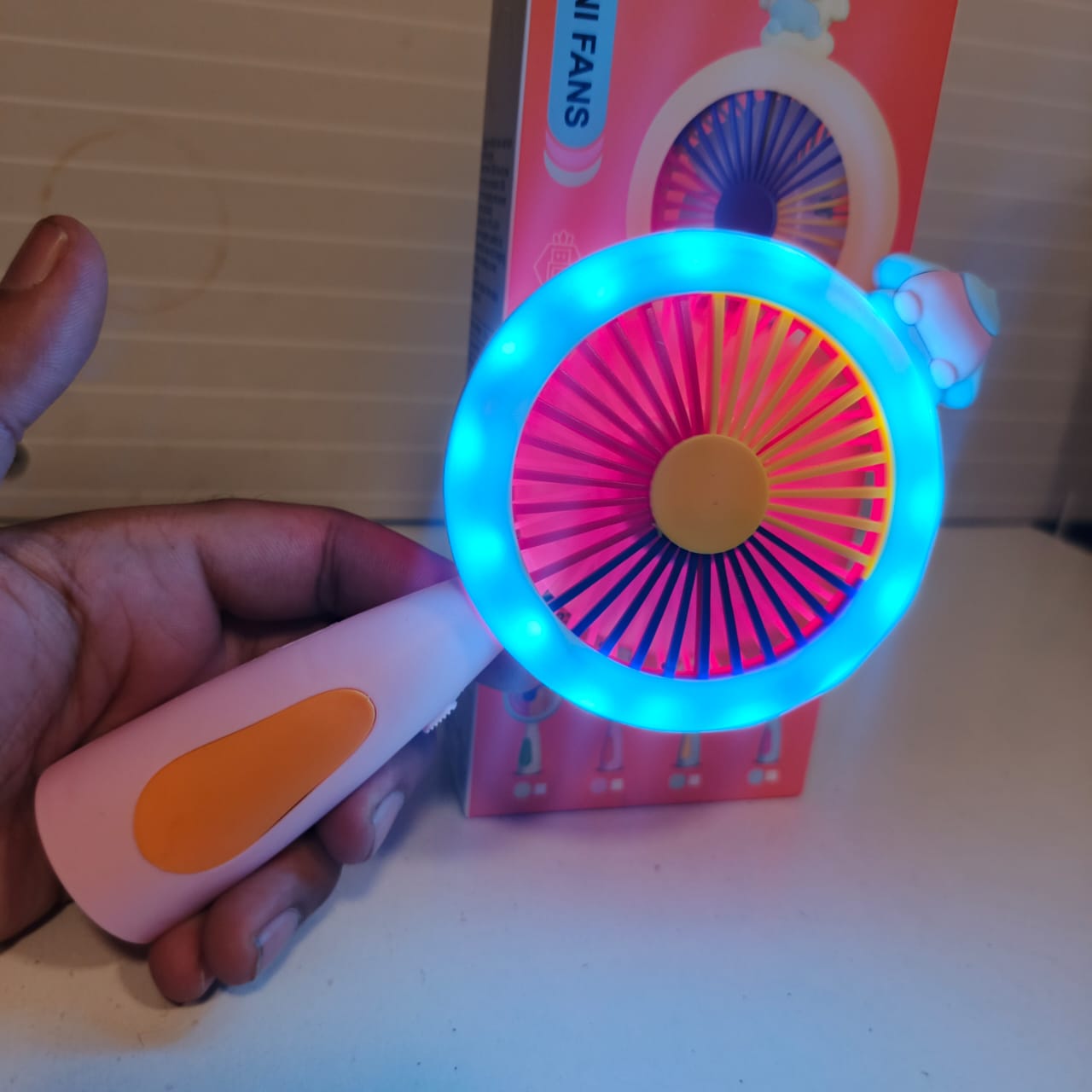 Rainbow Color Mini Rechargeable Light Fan, 21500