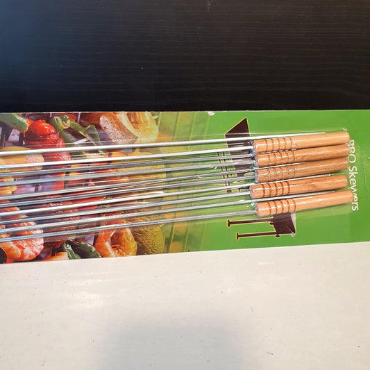 Stainless steel with Wooden Handle BBQ sticks 31250