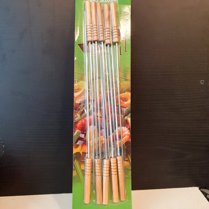 Stainless steel with Wooden Handle BBQ sticks 31250