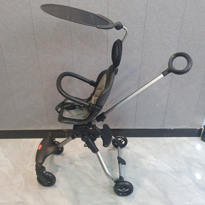Baby Stroller, Foldable Four-Wheeled Child Stroller With Sun Shade