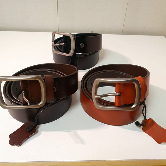 High quality leather Plain Tan Brown Black Belt  8670