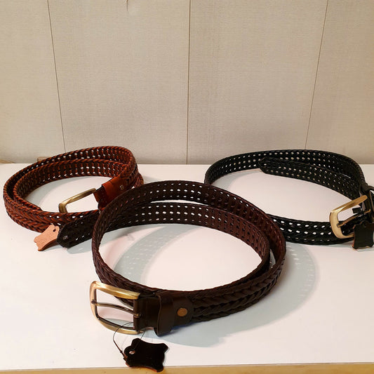 Woven braided Leather Belt 9366