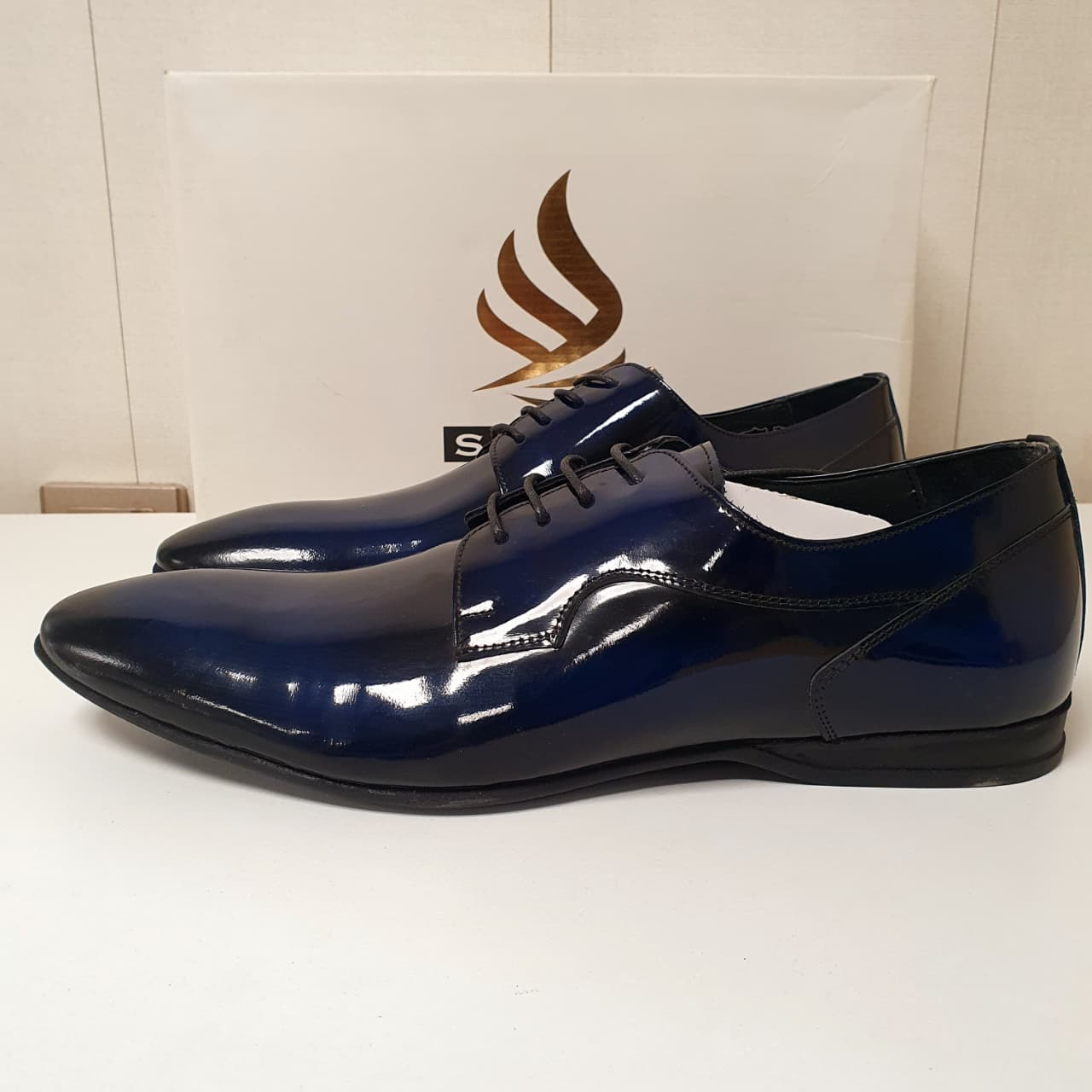 Executive Hand Made Leather Shoes by Sepals Turkey Art#0034 Blue Black
