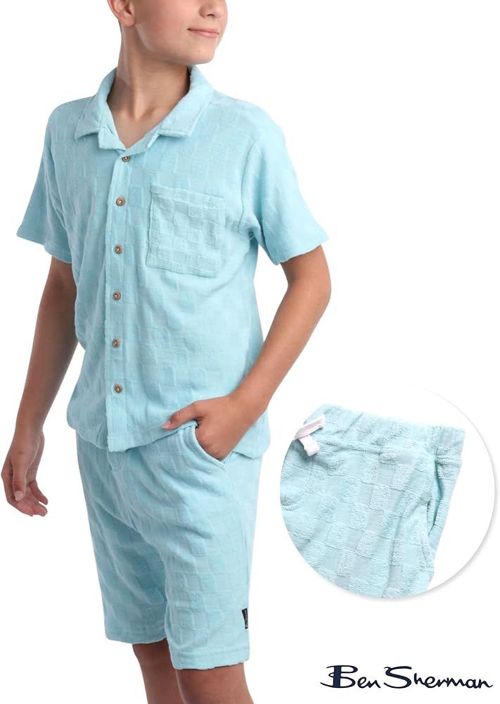 Original Ben Sherman boys 2-piece summer  terry towel Shirt and shorts set