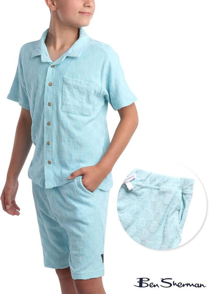 Original Ben Sherman boys 2-piece summer  terry towel Shirt and shorts set