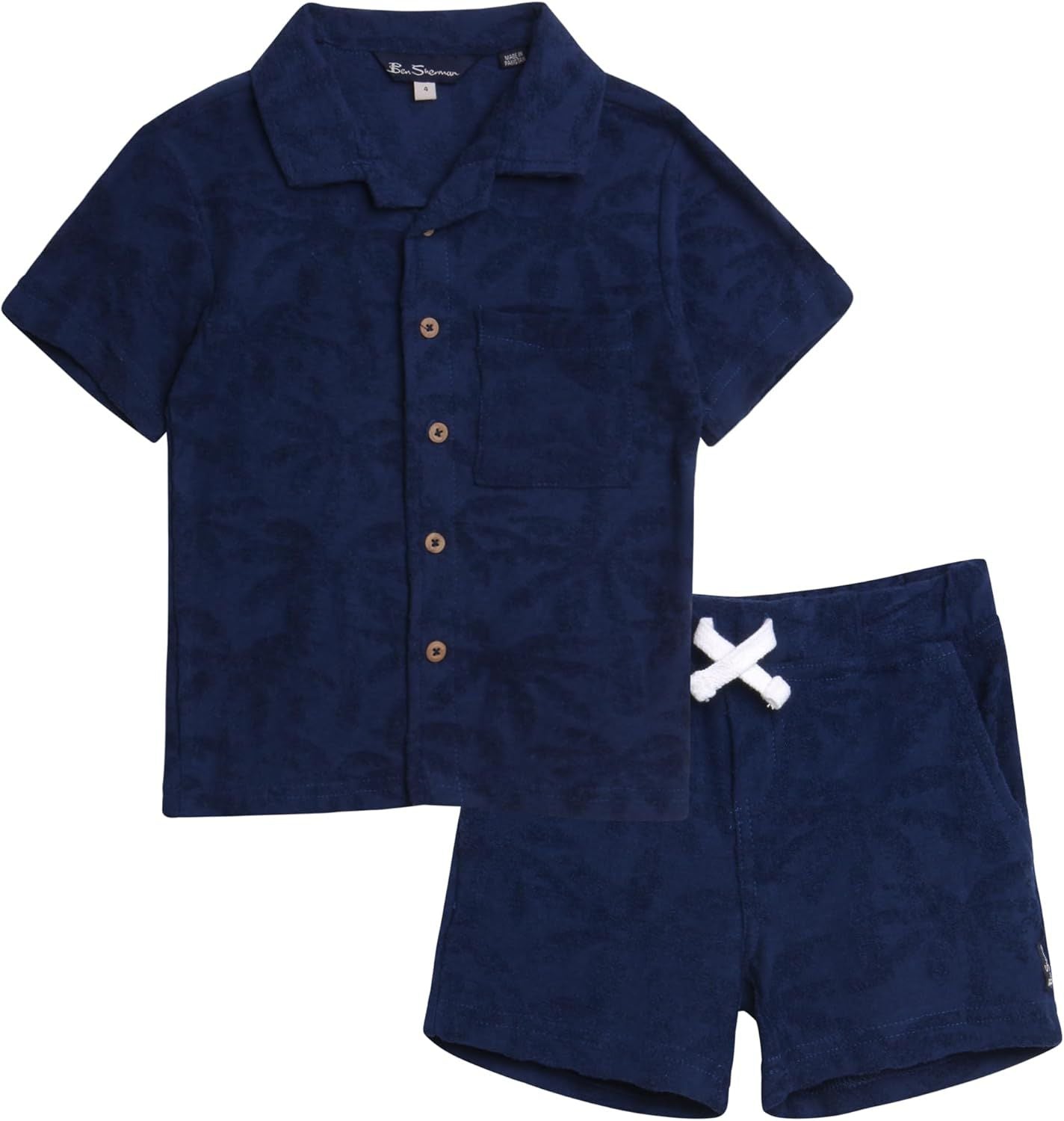 Original Ben Sherman boys 2-piece summer  terry towel Shirt and shorts set
