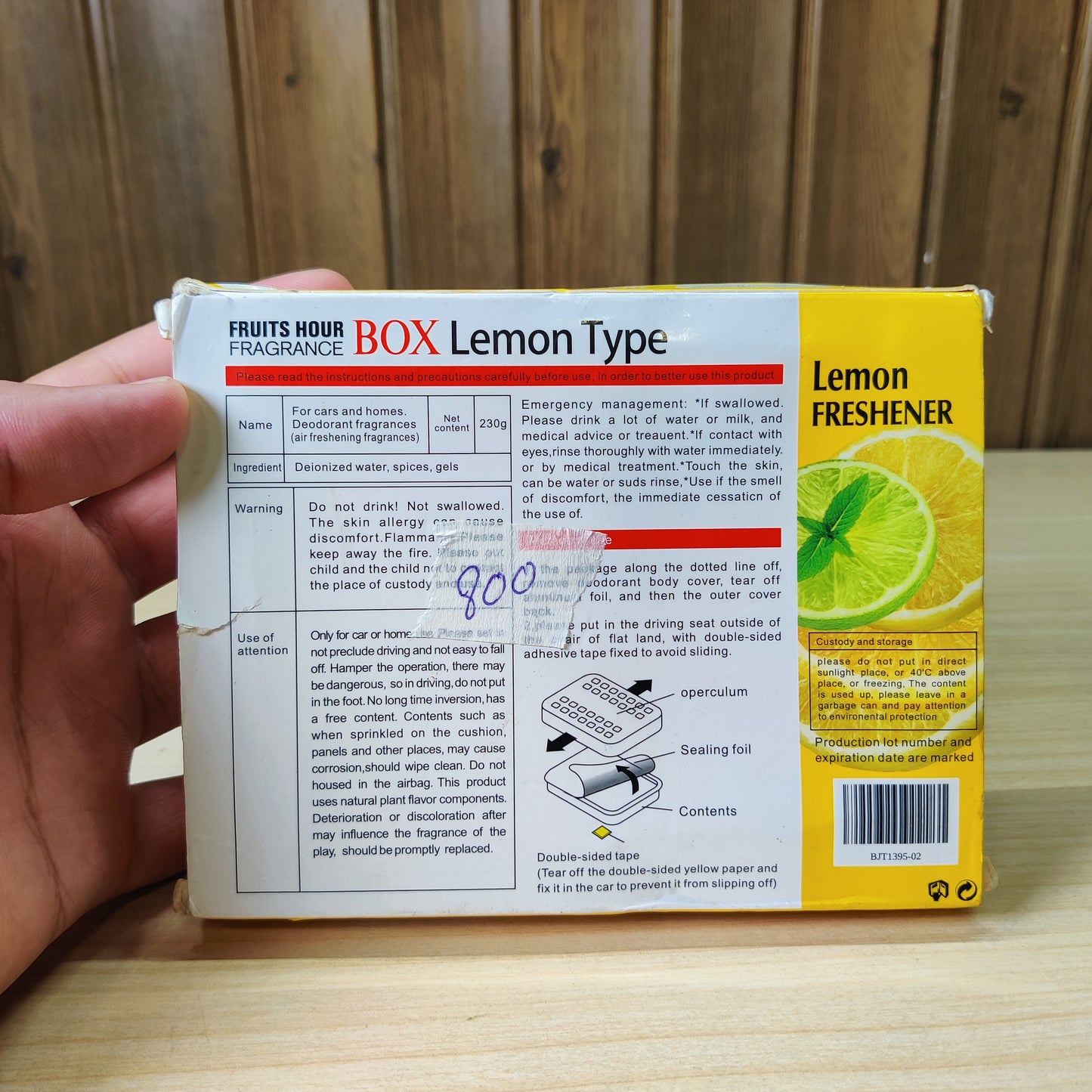 Lemon Fragrance Air Freshener Box - Car & Home Odor Neutralizer