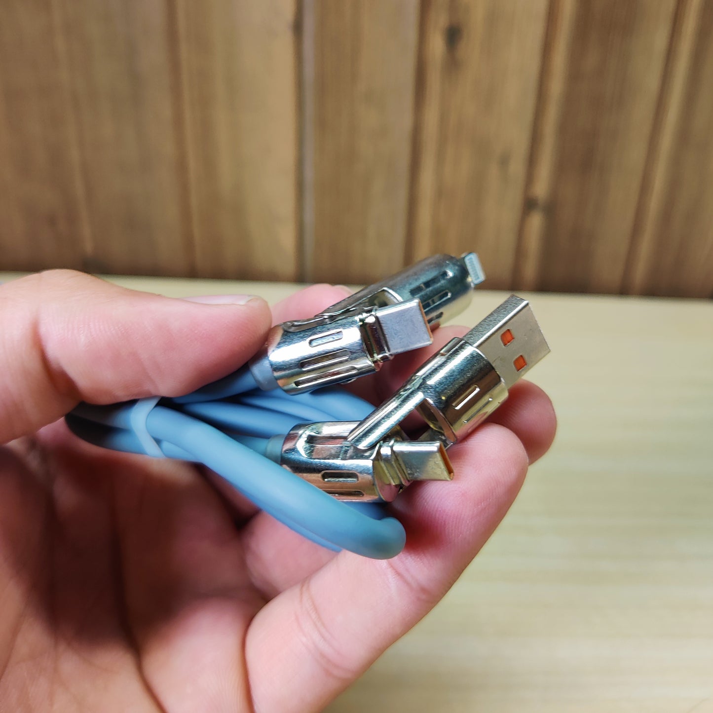 Heavy-Duty USB to Lightning Fast Charge Cable - Soft Blue Silicone