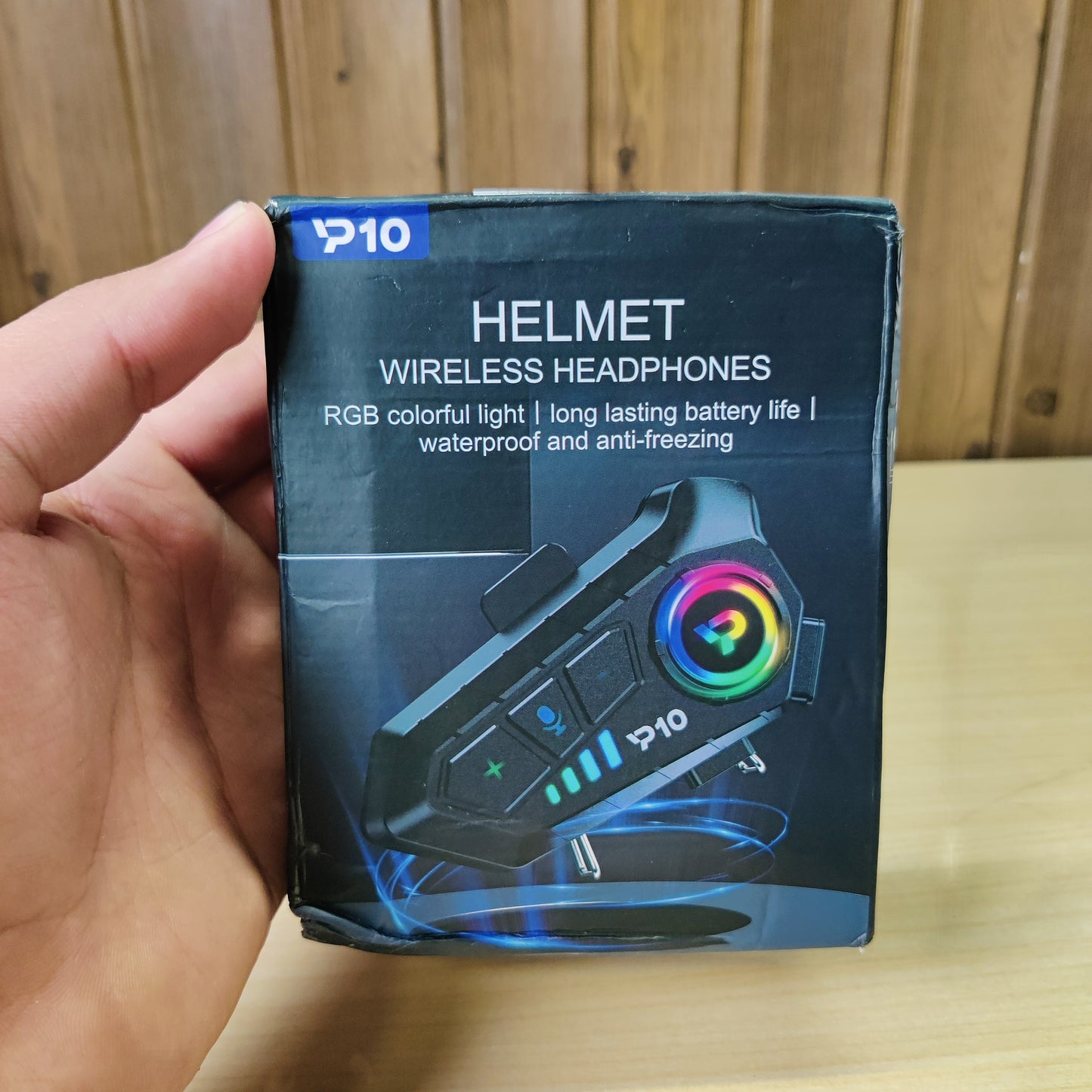 P10 Helmet Wireless Headphones RGB Light Waterproof Bluetooth Headset