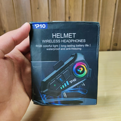 P10 Helmet Wireless Headphones RGB Light Waterproof Bluetooth Headset