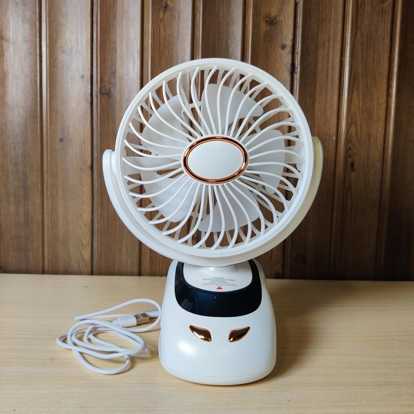 Portable Mini Digital Display Clip Fan - USB Rechargeable Desk Fan
