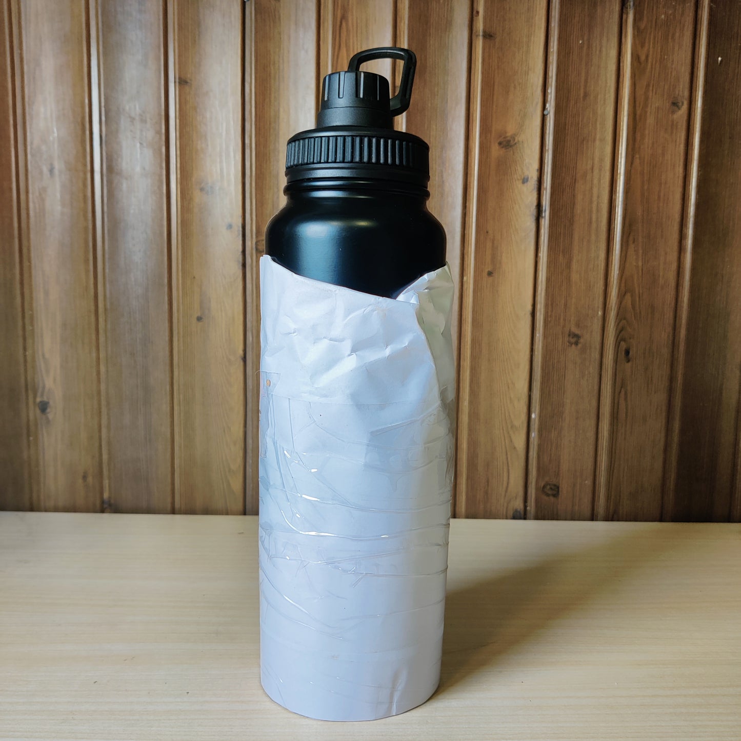Matte Black Stainless Steel Insulated Sports Water Bottle with Handle