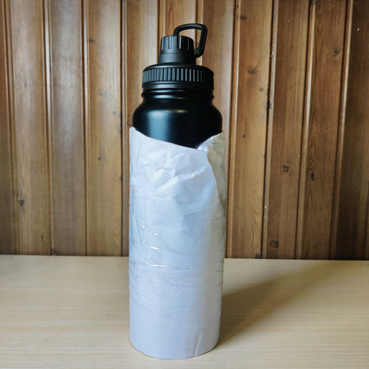 Matte Black Stainless Steel Insulated Sports Water Bottle with Handle