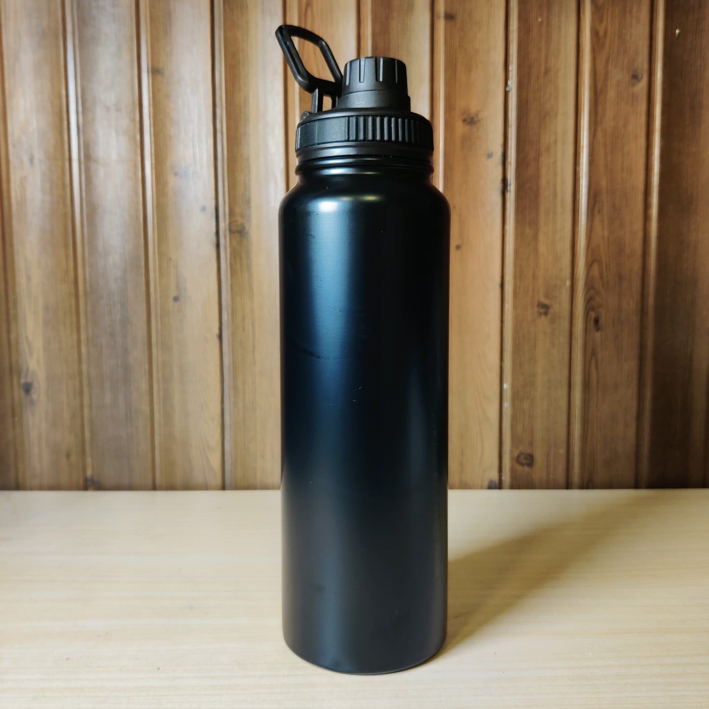 Matte Black Stainless Steel Insulated Sports Water Bottle with Handle