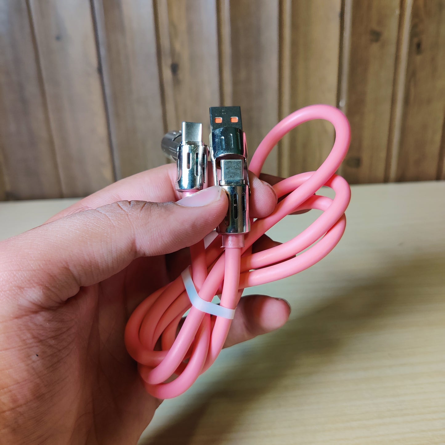 Pink Silicone USB Cable