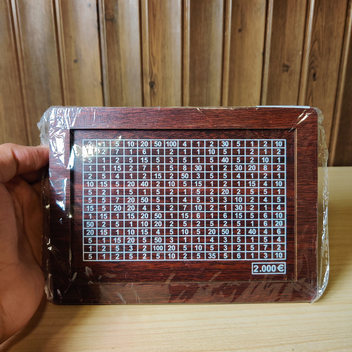 Wooden Money Saving Box Piggy Bank with 2000€ Counter