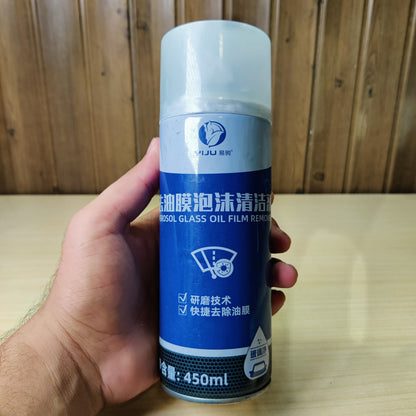 450ml Car Glass Oil Film Remover Spray - Windshield Foam Cleaner