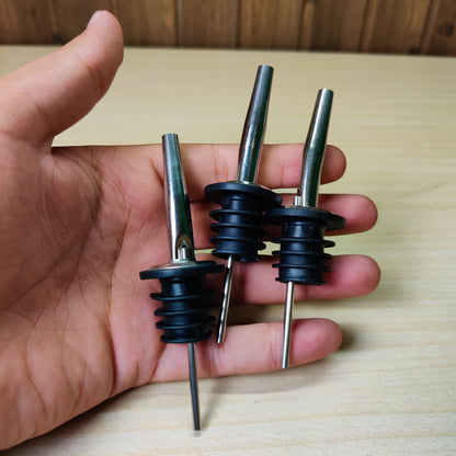 3-Pack Stainless Steel Liquor Bottle Pourers & Oil Spouts