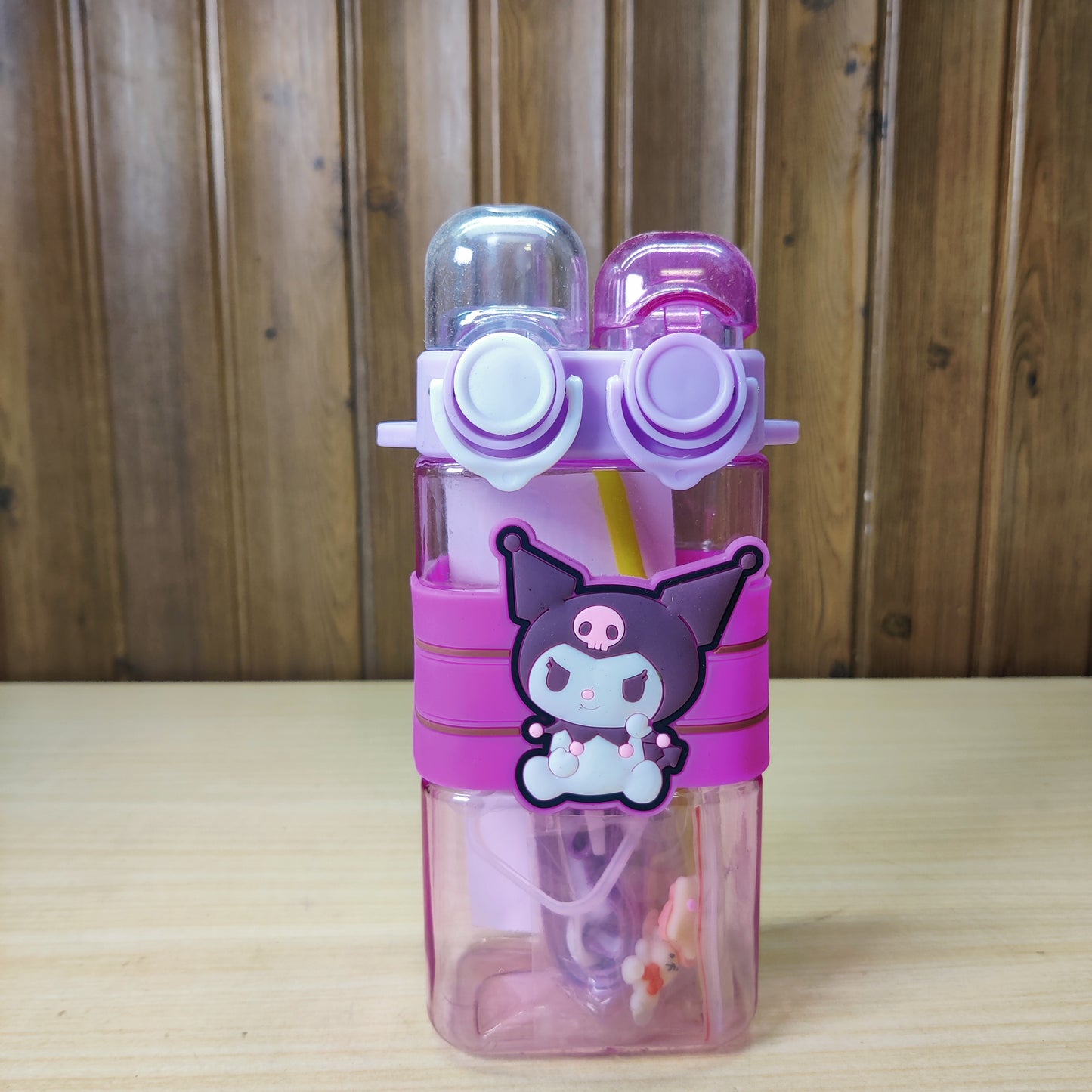 580ml Dual Drink Water Bottle with Strap - Square Drinking Cup