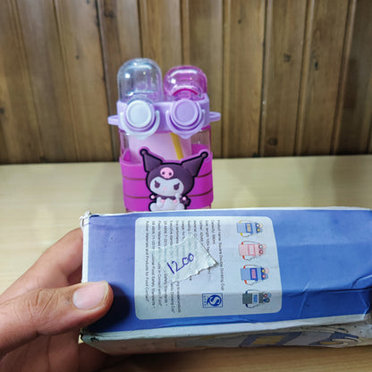 580ml Dual Drink Water Bottle with Strap - Square Drinking Cup