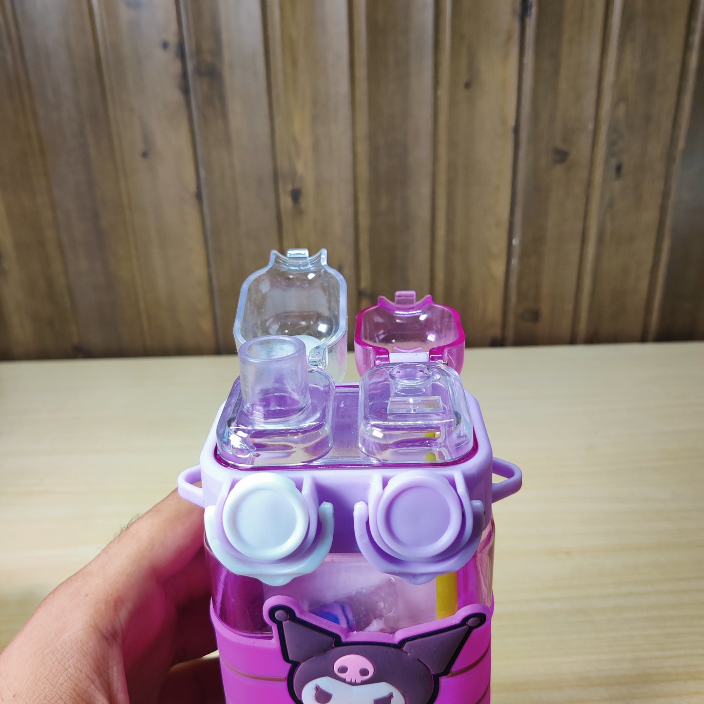 580ml Dual Drink Water Bottle with Strap - Square Drinking Cup
