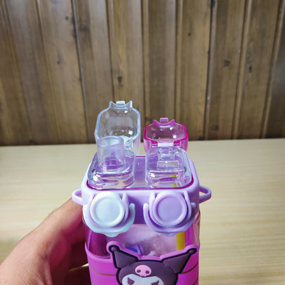 580ml Dual Drink Water Bottle with Strap - Square Drinking Cup