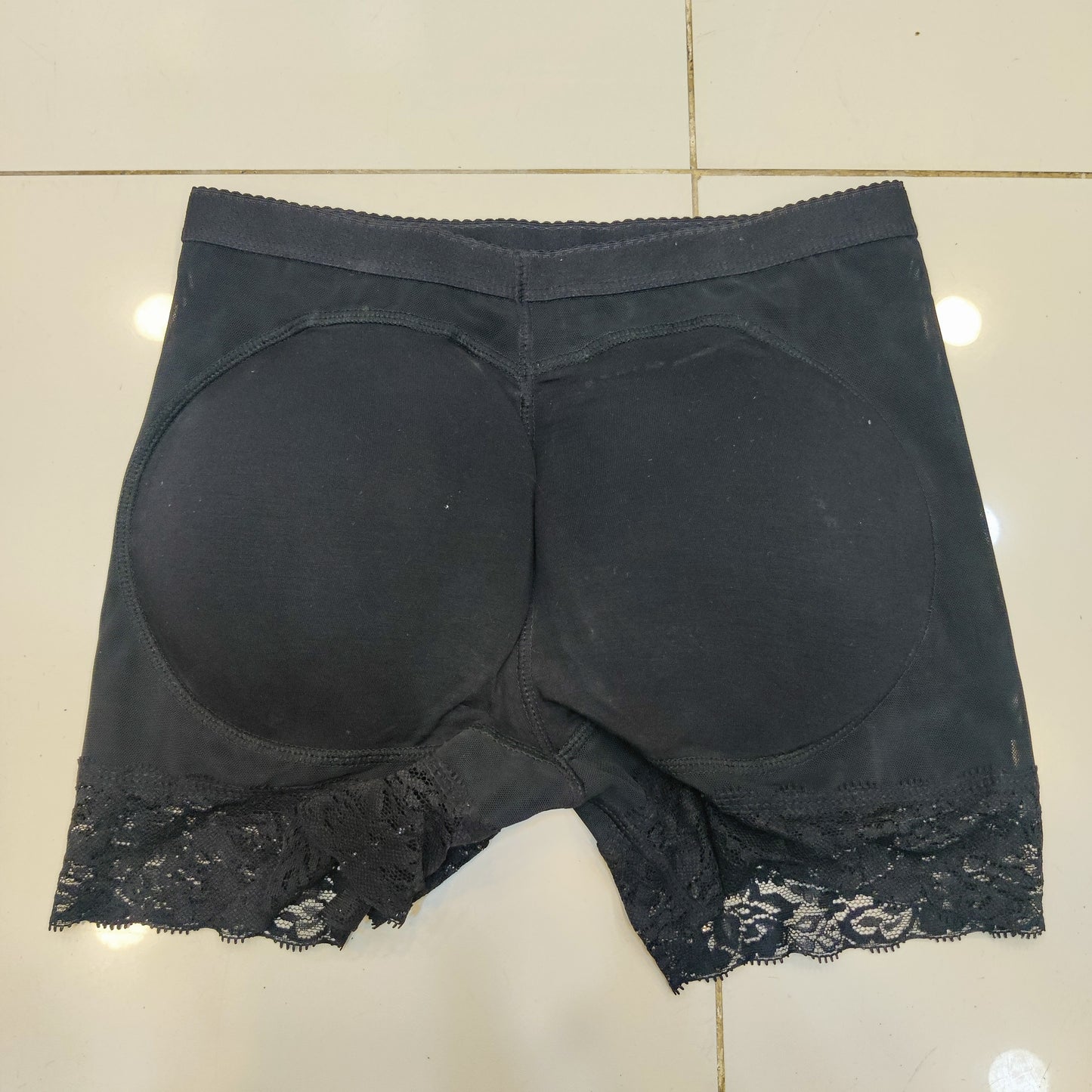 Women's Hip Shaper Padded Butt Lifter Shorts with Lace Trim