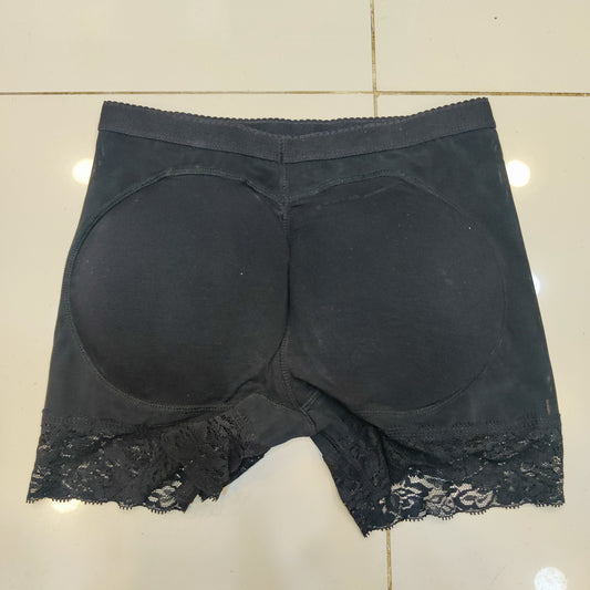 Women's Hip Shaper Padded Butt Lifter Shorts with Lace Trim
