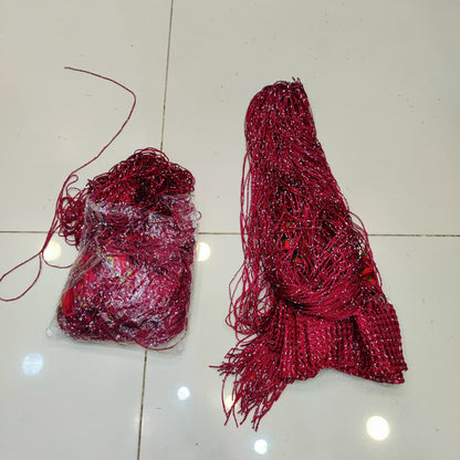 Red Glitter String Curtain with Artificial Roses
