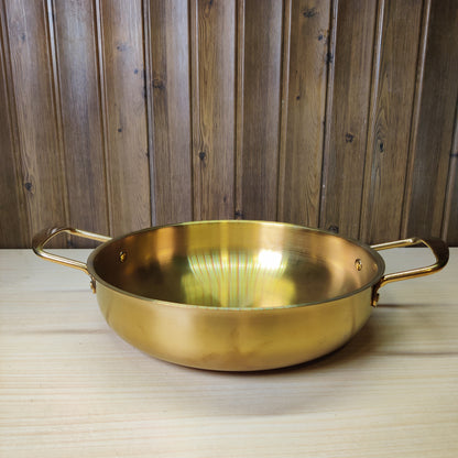 Gold Stainless Steel Pan with Dual Handles