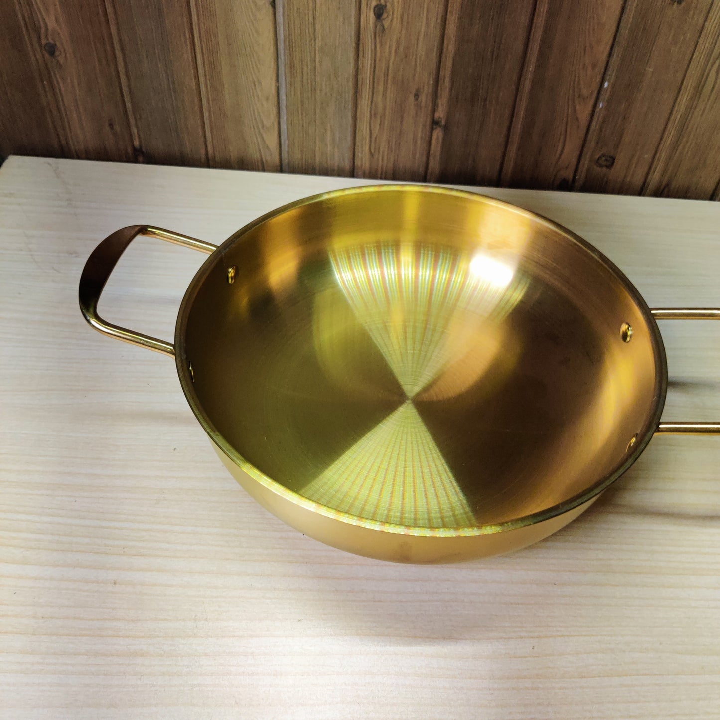 Gold Stainless Steel Pan with Dual Handles