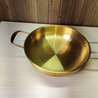 Gold Stainless Steel Pan with Dual Handles