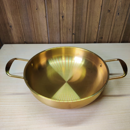 Gold Stainless Steel Pan with Dual Handles