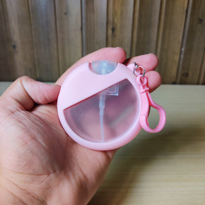 Pink Round Hand Sanitizer Spray Bottle with Keychain
