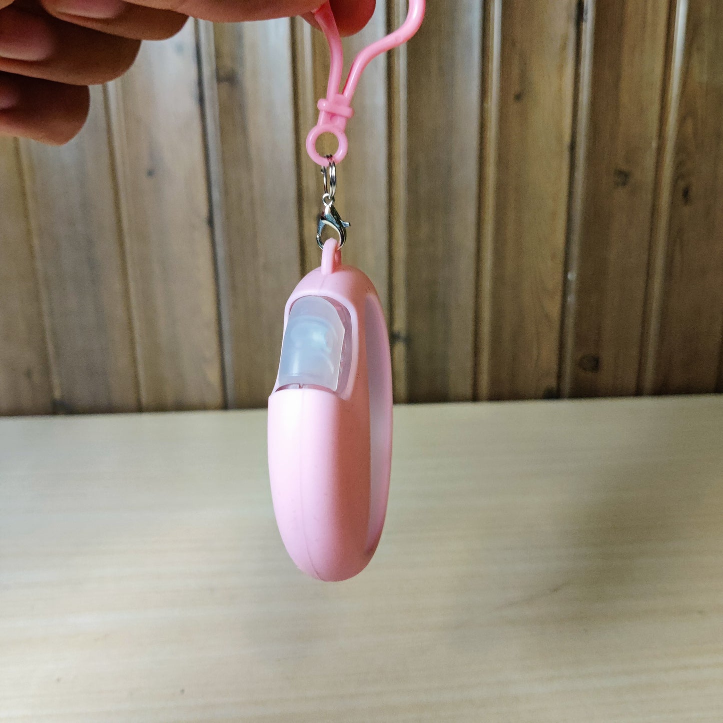 Pink Round Hand Sanitizer Spray Bottle with Keychain