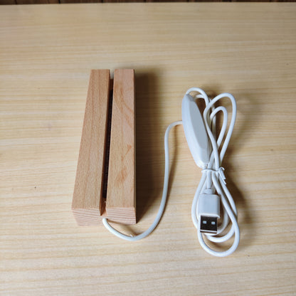 Rectangular Wooden LED Light Display Base