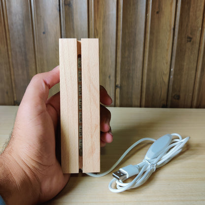 Rectangular Wooden LED Light Display Base