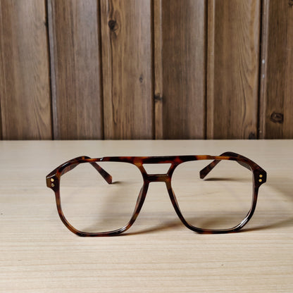 Tortoiseshell Double Bridge Aviator Glasses Frame