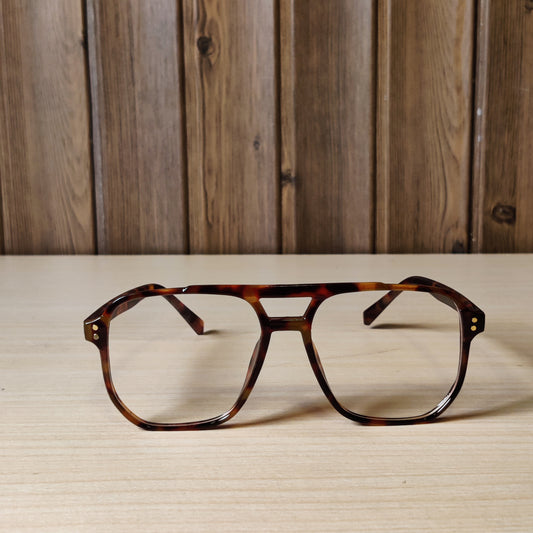 Tortoiseshell Double Bridge Aviator Glasses Frame