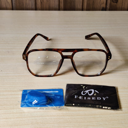 Tortoiseshell Double Bridge Aviator Glasses Frame