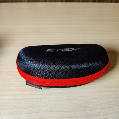 FEISEDY Metal Frame Sports Sunglasses with Case