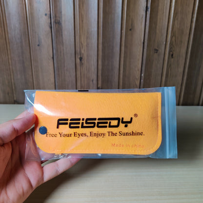 FEISEDY Yellow Felt Sunglasses Pouch
