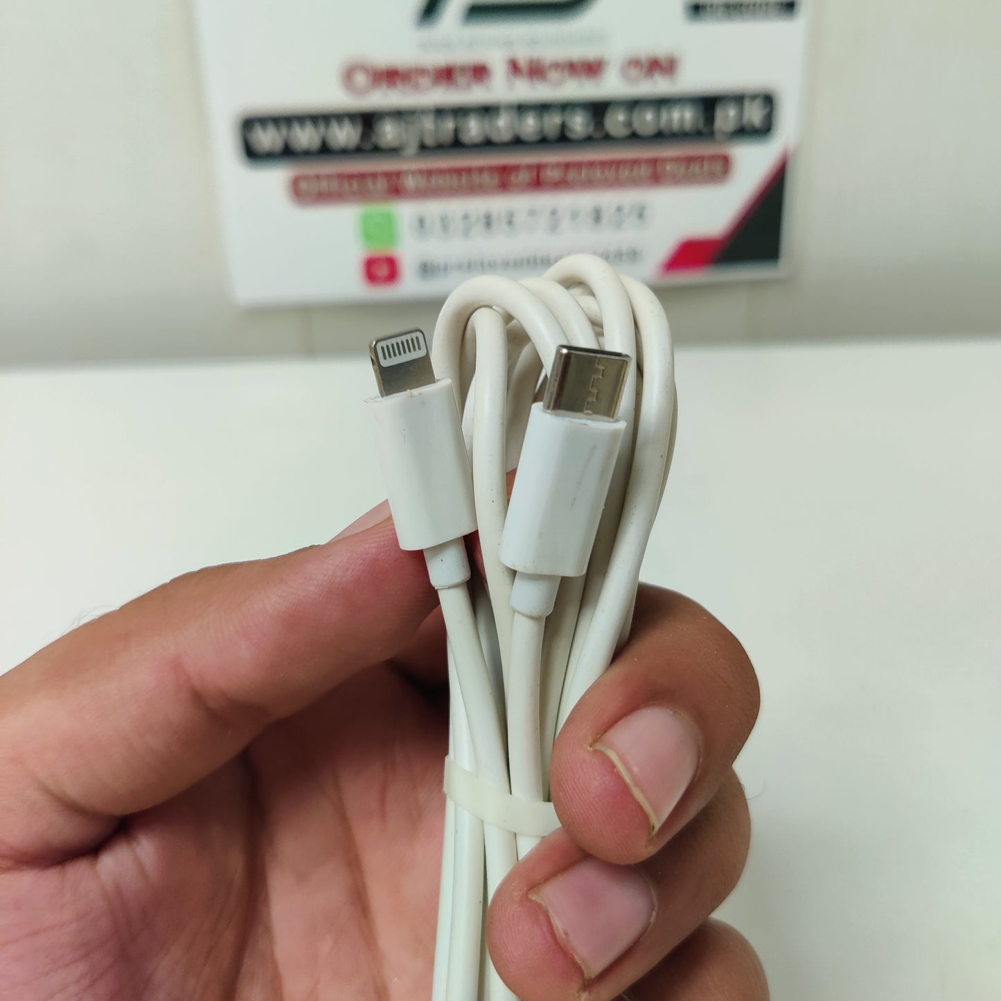 Ctype to Iphone White Charging Cable, 1