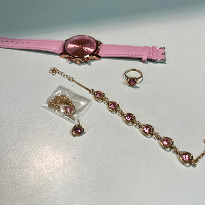 Pink Watch with Jewellery Pack