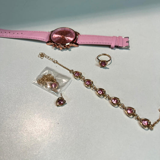 Pink Watch with Jewellery Pack