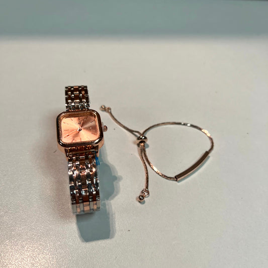 Rose Gold Watch with Bracelet